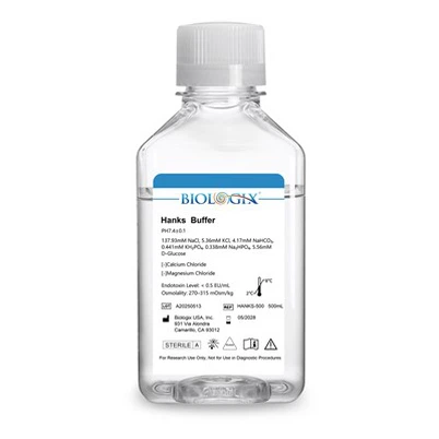Hanks буфер (1 ×) (без CA 2+ & mg 2+), 500ml/1000ml