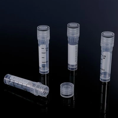 Криогенни флакони{{0}}.0 ML, самостоятелни флакони, с поле за писане, с черни градуиращи знаци