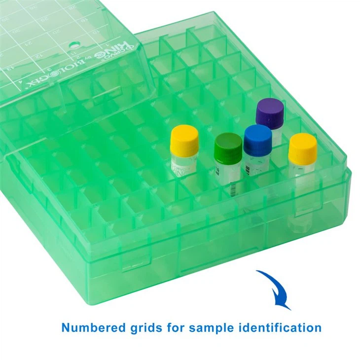 2 Inch 25/81/100well PP Cryobox For Cryogenic Storage